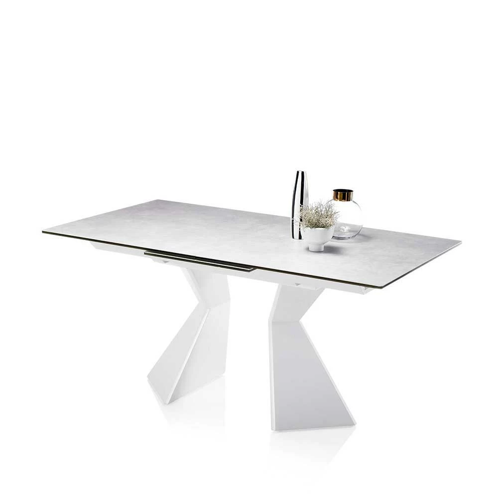 Weißer Design Esstisch Nikadina Mit Glas Keramik Platte 8 Weißer Design Esstisch Nikadina Mit Glas Keramik Platte – Bild 6