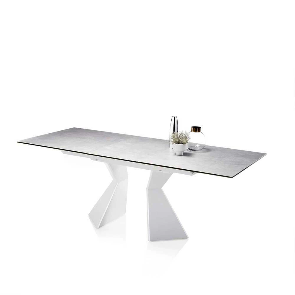 Weißer Design Esstisch Nikadina Mit Glas Keramik Platte 3 Weißer Design Esstisch Nikadina Mit Glas Keramik Platte