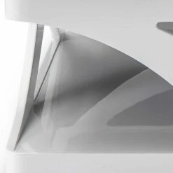 Weißer Hochglanz Couchtisch Mit Schwarzglas - Yunike -Raik Shop weisser hochglanz couchtisch mit schwarzglas platte modernes design yunike 03