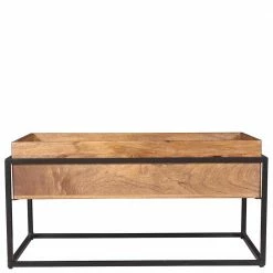 Wohnzimmertisch Mit Tablett & Staufach - Imhelia -Raik Shop wohnzimmertisch mit tablett staufach aus holz akazie metall schwarz imhelia 02