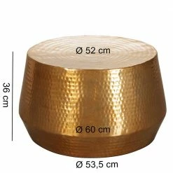 Zylinderform Sofatisch In Gold Lackiert - Dronja -Raik Shop zylinderform sofatisch in gold lackiert aus aluminium handgearbeitet dronja 02